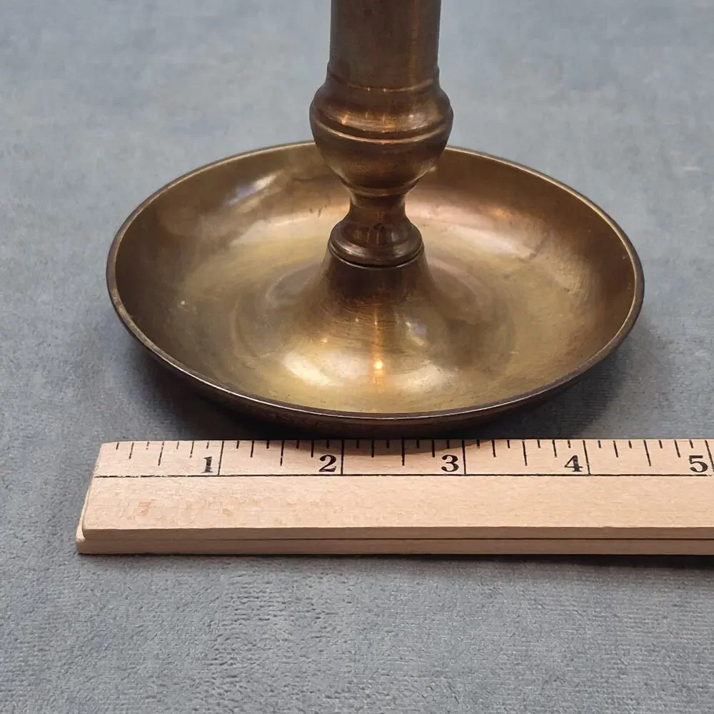 Vintage Brass Push-Up Candlestick Adjustable Antique Chamber Stick